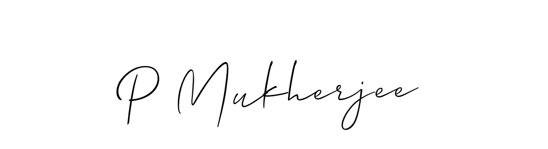 if you are searching for the best signature style for your name P Mukherjee. so please give up your signature search. here we have designed multiple signature styles  using Allison_Script. P Mukherjee signature style 2 images and pictures png