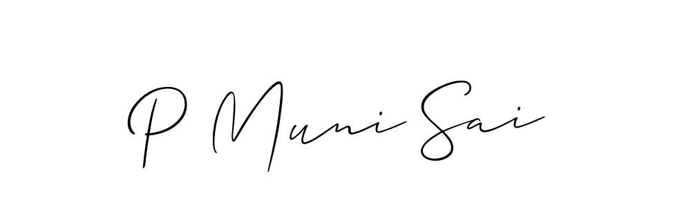 P Muni Sai stylish signature style. Best Handwritten Sign (Allison_Script) for my name. Handwritten Signature Collection Ideas for my name P Muni Sai. P Muni Sai signature style 2 images and pictures png