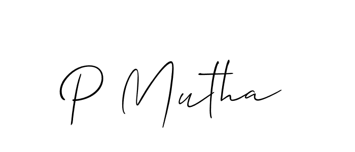 Make a beautiful signature design for name P Mutha. Use this online signature maker to create a handwritten signature for free. P Mutha signature style 2 images and pictures png