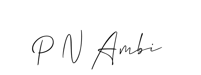 Create a beautiful signature design for name P N Ambi. With this signature (Allison_Script) fonts, you can make a handwritten signature for free. P N Ambi signature style 2 images and pictures png