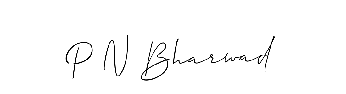 You should practise on your own different ways (Allison_Script) to write your name (P N Bharwad) in signature. don't let someone else do it for you. P N Bharwad signature style 2 images and pictures png