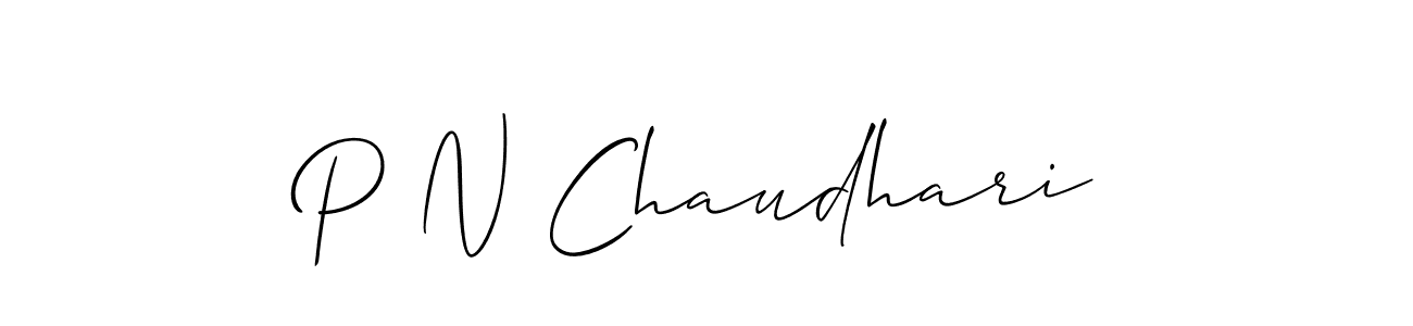 How to make P N Chaudhari name signature. Use Allison_Script style for creating short signs online. This is the latest handwritten sign. P N Chaudhari signature style 2 images and pictures png