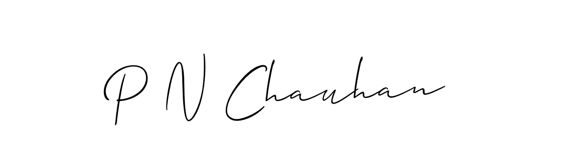 Create a beautiful signature design for name P N Chauhan. With this signature (Allison_Script) fonts, you can make a handwritten signature for free. P N Chauhan signature style 2 images and pictures png