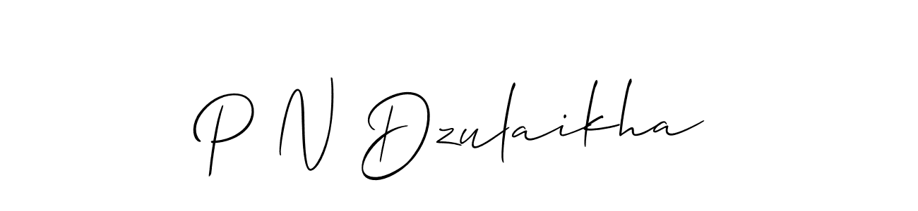 How to make P N Dzulaikha signature? Allison_Script is a professional autograph style. Create handwritten signature for P N Dzulaikha name. P N Dzulaikha signature style 2 images and pictures png