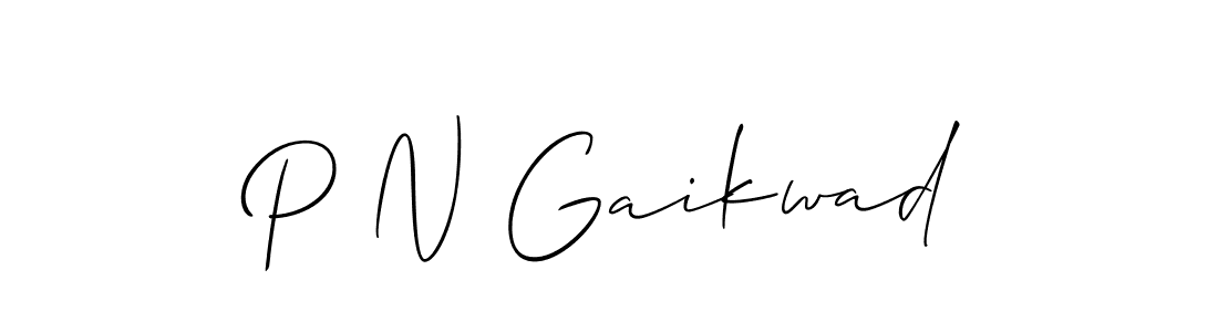 Create a beautiful signature design for name P N Gaikwad. With this signature (Allison_Script) fonts, you can make a handwritten signature for free. P N Gaikwad signature style 2 images and pictures png