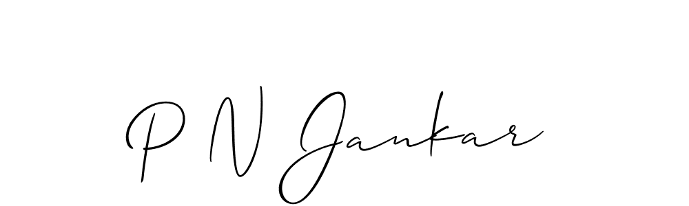 It looks lik you need a new signature style for name P N Jankar. Design unique handwritten (Allison_Script) signature with our free signature maker in just a few clicks. P N Jankar signature style 2 images and pictures png