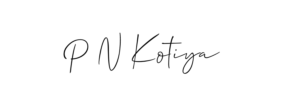 Create a beautiful signature design for name P N Kotiya. With this signature (Allison_Script) fonts, you can make a handwritten signature for free. P N Kotiya signature style 2 images and pictures png