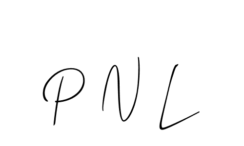if you are searching for the best signature style for your name P N L. so please give up your signature search. here we have designed multiple signature styles  using Allison_Script. P N L signature style 2 images and pictures png