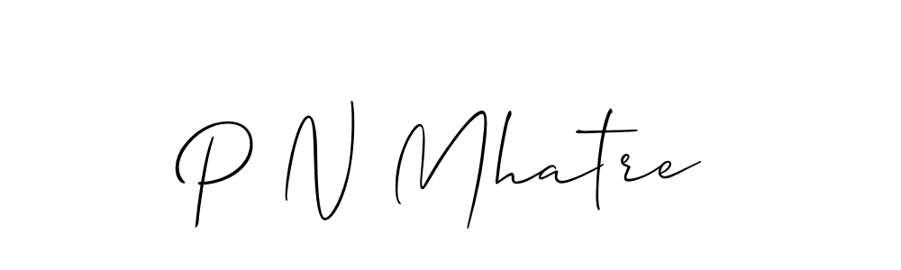 P N Mhatre stylish signature style. Best Handwritten Sign (Allison_Script) for my name. Handwritten Signature Collection Ideas for my name P N Mhatre. P N Mhatre signature style 2 images and pictures png