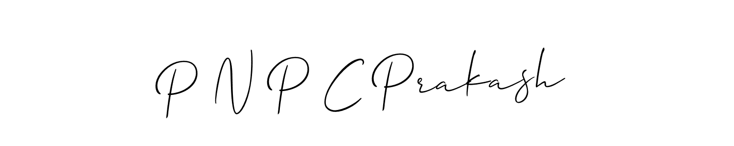 Create a beautiful signature design for name P N P C Prakash. With this signature (Allison_Script) fonts, you can make a handwritten signature for free. P N P C Prakash signature style 2 images and pictures png