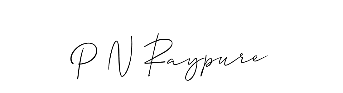 Use a signature maker to create a handwritten signature online. With this signature software, you can design (Allison_Script) your own signature for name P N Raypure. P N Raypure signature style 2 images and pictures png
