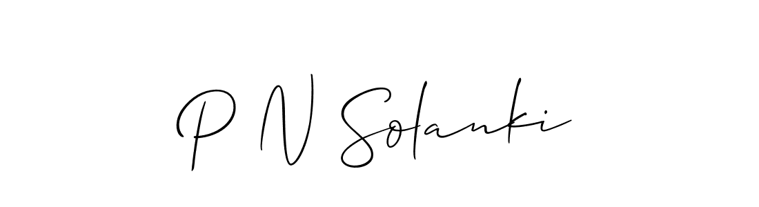 Design your own signature with our free online signature maker. With this signature software, you can create a handwritten (Allison_Script) signature for name P N Solanki. P N Solanki signature style 2 images and pictures png