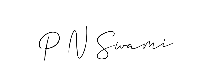 Use a signature maker to create a handwritten signature online. With this signature software, you can design (Allison_Script) your own signature for name P N Swami. P N Swami signature style 2 images and pictures png