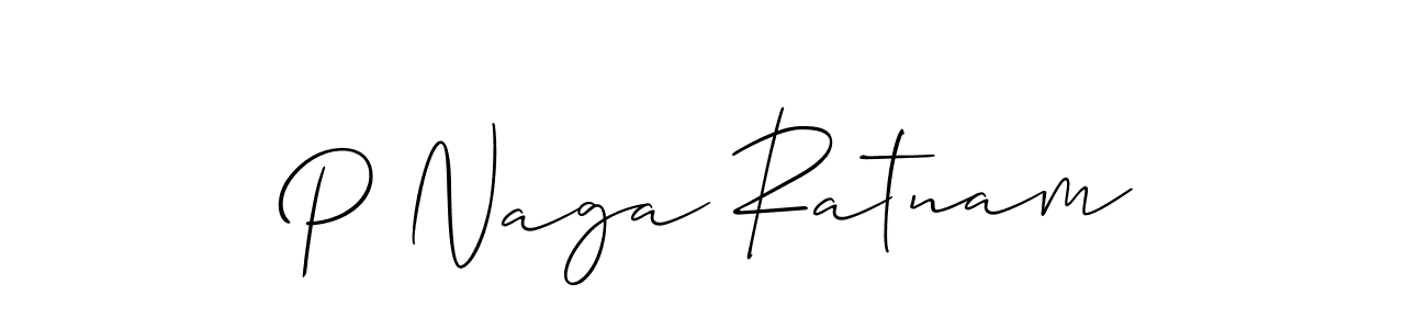 How to make P Naga Ratnam signature? Allison_Script is a professional autograph style. Create handwritten signature for P Naga Ratnam name. P Naga Ratnam signature style 2 images and pictures png