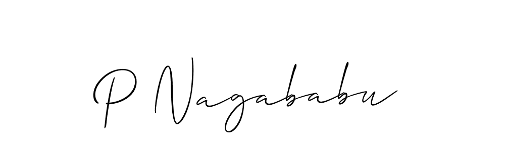 How to make P Nagababu signature? Allison_Script is a professional autograph style. Create handwritten signature for P Nagababu name. P Nagababu signature style 2 images and pictures png