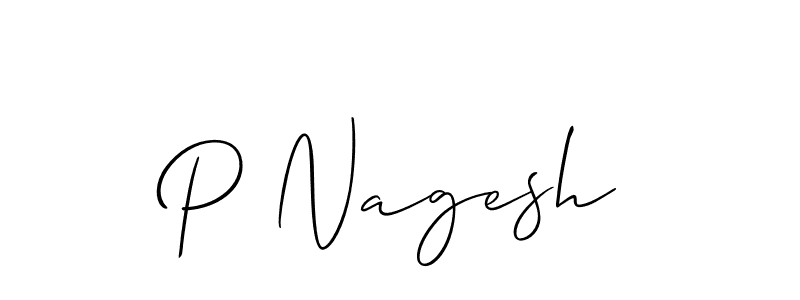 Design your own signature with our free online signature maker. With this signature software, you can create a handwritten (Allison_Script) signature for name P Nagesh. P Nagesh signature style 2 images and pictures png