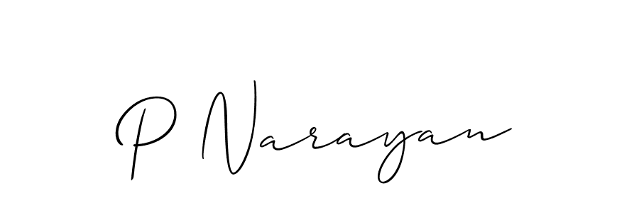 How to make P Narayan name signature. Use Allison_Script style for creating short signs online. This is the latest handwritten sign. P Narayan signature style 2 images and pictures png