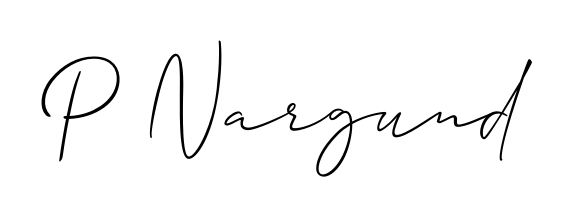 Discover how P Nargund looks in an executive cursive font (Allison_Script). Perfect for legal documents, invoices, and certificates. P Nargund signature style 2 images and pictures png