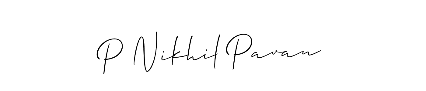 P Nikhil Pavan stylish signature style. Best Handwritten Sign (Allison_Script) for my name. Handwritten Signature Collection Ideas for my name P Nikhil Pavan. P Nikhil Pavan signature style 2 images and pictures png