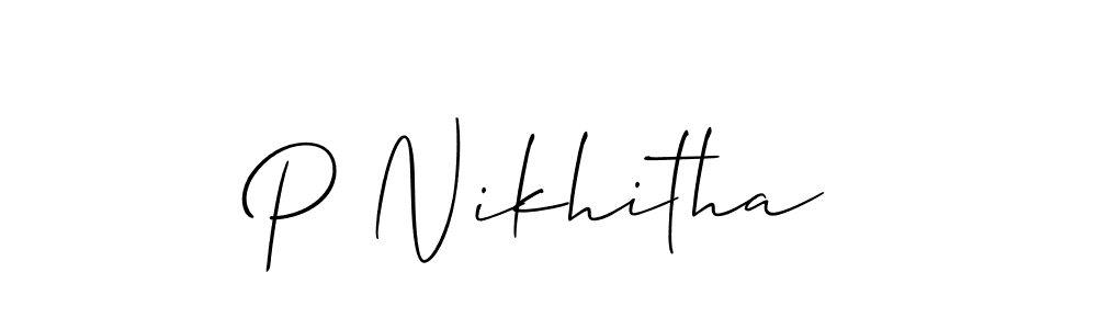 Design your own signature with our free online signature maker. With this signature software, you can create a handwritten (Allison_Script) signature for name P Nikhitha. P Nikhitha signature style 2 images and pictures png