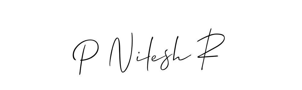 Create a beautiful signature design for name P Nilesh R. With this signature (Allison_Script) fonts, you can make a handwritten signature for free. P Nilesh R signature style 2 images and pictures png