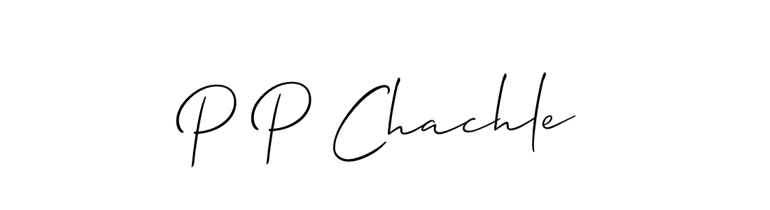 Also we have P P Chachle name is the best signature style. Create professional handwritten signature collection using Allison_Script autograph style. P P Chachle signature style 2 images and pictures png
