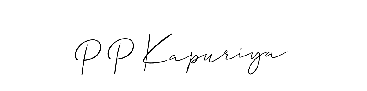 Once you've used our free online signature maker to create your best signature Allison_Script style, it's time to enjoy all of the benefits that P P Kapuriya name signing documents. P P Kapuriya signature style 2 images and pictures png