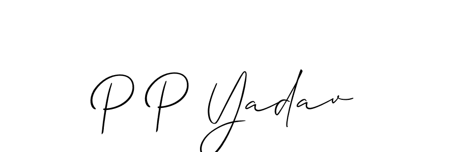 Design your own signature with our free online signature maker. With this signature software, you can create a handwritten (Allison_Script) signature for name P P Yadav. P P Yadav signature style 2 images and pictures png