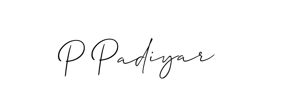 Best and Professional Signature Style for P Padiyar. Allison_Script Best Signature Style Collection. P Padiyar signature style 2 images and pictures png