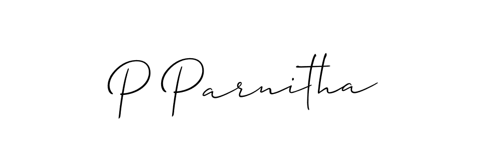 Make a beautiful signature design for name P Parnitha. Use this online signature maker to create a handwritten signature for free. P Parnitha signature style 2 images and pictures png