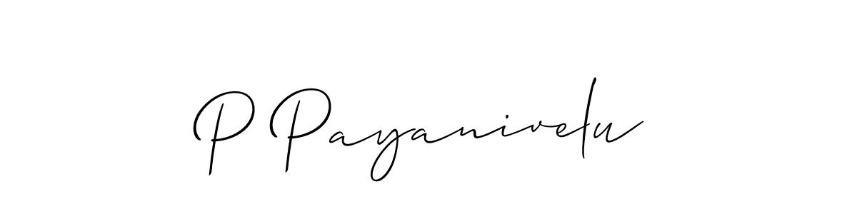 if you are searching for the best signature style for your name P Payanivelu. so please give up your signature search. here we have designed multiple signature styles  using Allison_Script. P Payanivelu signature style 2 images and pictures png