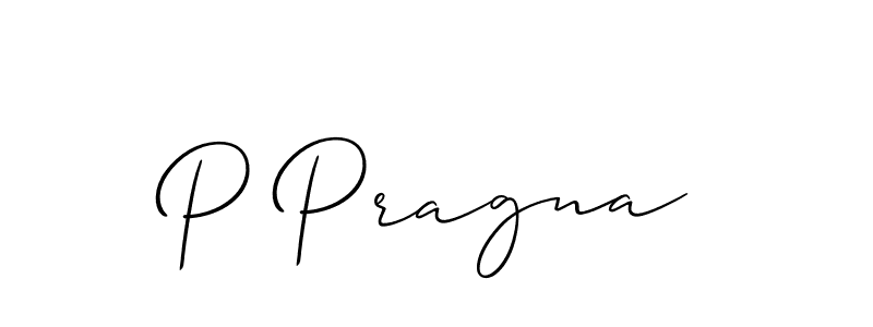 Create a beautiful signature design for name P Pragna. With this signature (Allison_Script) fonts, you can make a handwritten signature for free. P Pragna signature style 2 images and pictures png