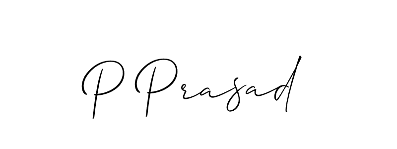 Create a beautiful signature design for name P Prasad. With this signature (Allison_Script) fonts, you can make a handwritten signature for free. P Prasad signature style 2 images and pictures png