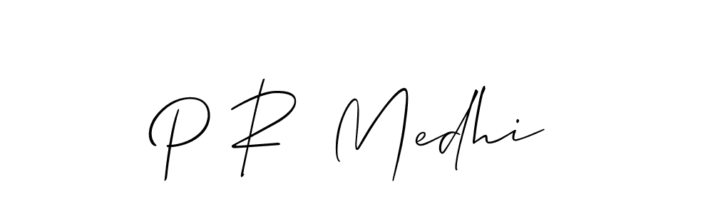 You should practise on your own different ways (Allison_Script) to write your name (P R  Medhi) in signature. don't let someone else do it for you. P R  Medhi signature style 2 images and pictures png