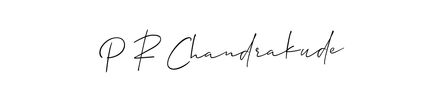 if you are searching for the best signature style for your name P R Chandrakude. so please give up your signature search. here we have designed multiple signature styles  using Allison_Script. P R Chandrakude signature style 2 images and pictures png