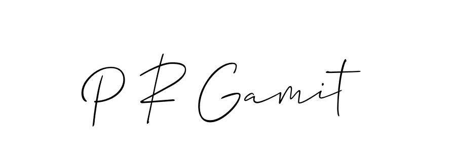 Also we have P R Gamit name is the best signature style. Create professional handwritten signature collection using Allison_Script autograph style. P R Gamit signature style 2 images and pictures png