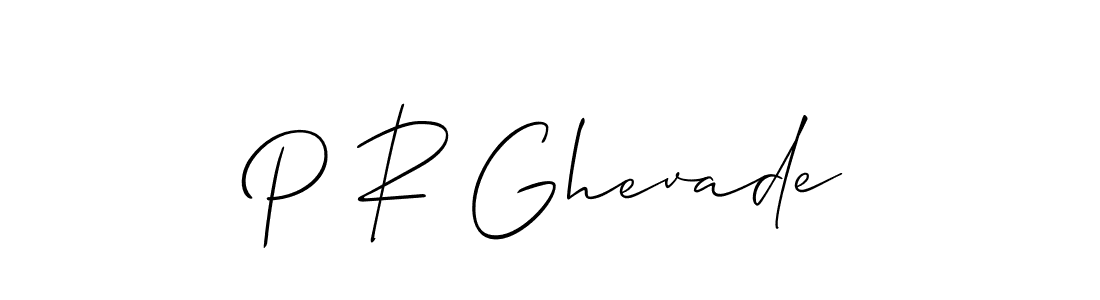 Allison_Script is a professional signature style that is perfect for those who want to add a touch of class to their signature. It is also a great choice for those who want to make their signature more unique. Get P R Ghevade name to fancy signature for free. P R Ghevade signature style 2 images and pictures png