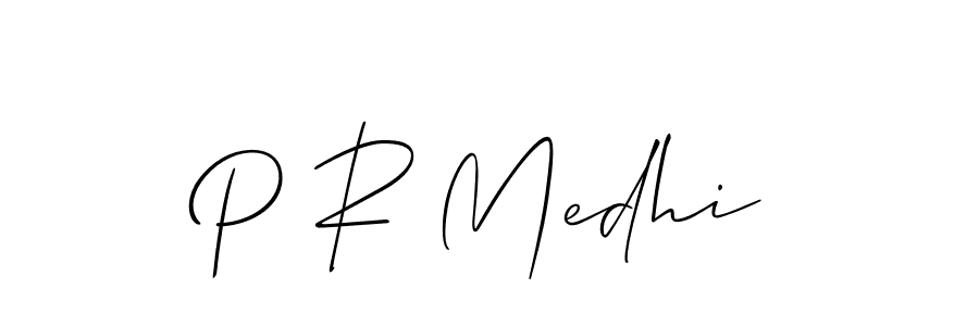 Use a signature maker to create a handwritten signature online. With this signature software, you can design (Allison_Script) your own signature for name P R Medhi. P R Medhi signature style 2 images and pictures png