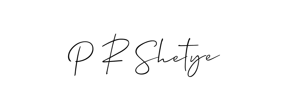 Use a signature maker to create a handwritten signature online. With this signature software, you can design (Allison_Script) your own signature for name P R Shetye. P R Shetye signature style 2 images and pictures png