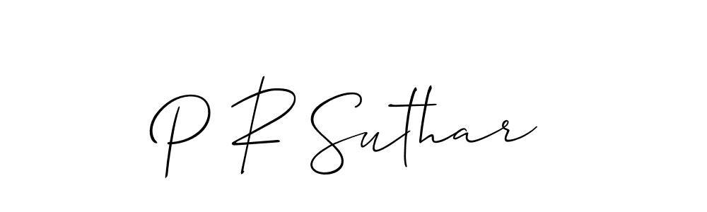 Also we have P R Suthar name is the best signature style. Create professional handwritten signature collection using Allison_Script autograph style. P R Suthar signature style 2 images and pictures png