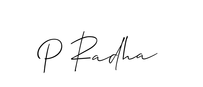 Here are the top 10 professional signature styles for the name P Radha. These are the best autograph styles you can use for your name. P Radha signature style 2 images and pictures png