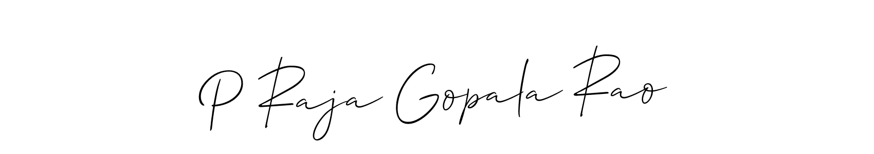 Create a beautiful signature design for name P Raja Gopala Rao. With this signature (Allison_Script) fonts, you can make a handwritten signature for free. P Raja Gopala Rao signature style 2 images and pictures png