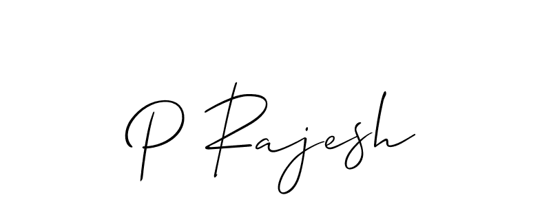 How to make P Rajesh name signature. Use Allison_Script style for creating short signs online. This is the latest handwritten sign. P Rajesh signature style 2 images and pictures png