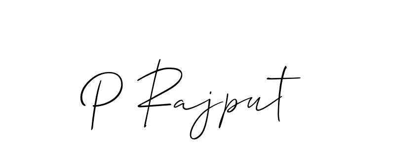 The best way (Allison_Script) to make a short signature is to pick only two or three words in your name. The name P Rajput include a total of six letters. For converting this name. P Rajput signature style 2 images and pictures png