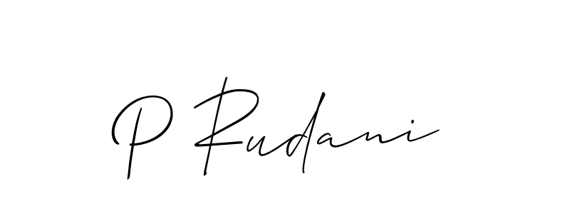 You should practise on your own different ways (Allison_Script) to write your name (P Rudani) in signature. don't let someone else do it for you. P Rudani signature style 2 images and pictures png