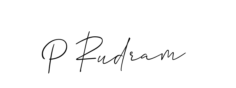 Create a beautiful signature design for name P Rudram. With this signature (Allison_Script) fonts, you can make a handwritten signature for free. P Rudram signature style 2 images and pictures png