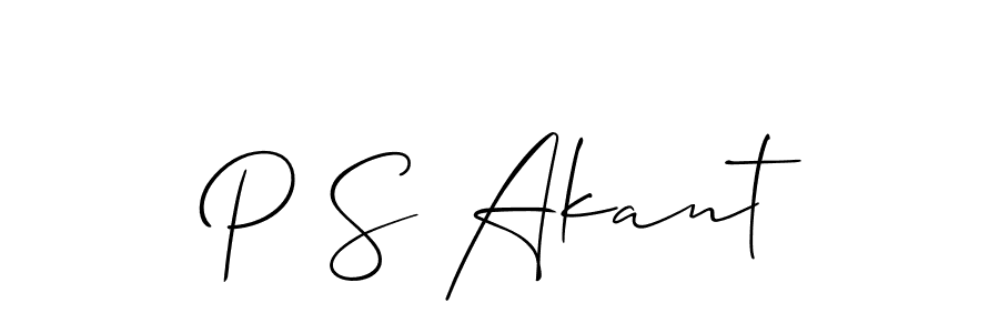 The best way (Allison_Script) to make a short signature is to pick only two or three words in your name. The name P S Akant include a total of six letters. For converting this name. P S Akant signature style 2 images and pictures png