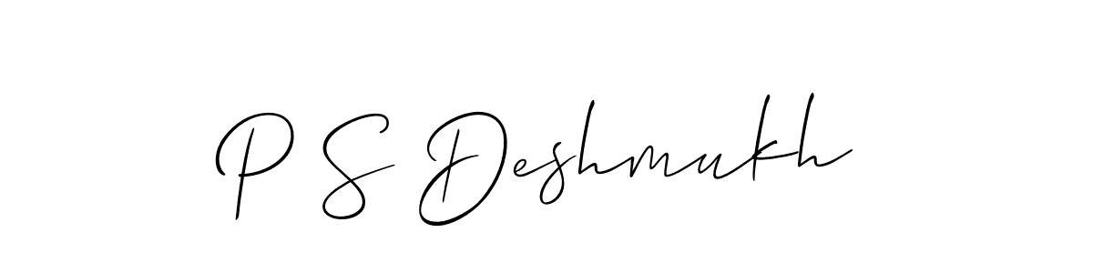 Once you've used our free online signature maker to create your best signature Allison_Script style, it's time to enjoy all of the benefits that P S Deshmukh name signing documents. P S Deshmukh signature style 2 images and pictures png