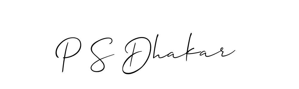 It looks lik you need a new signature style for name P S Dhakar. Design unique handwritten (Allison_Script) signature with our free signature maker in just a few clicks. P S Dhakar signature style 2 images and pictures png