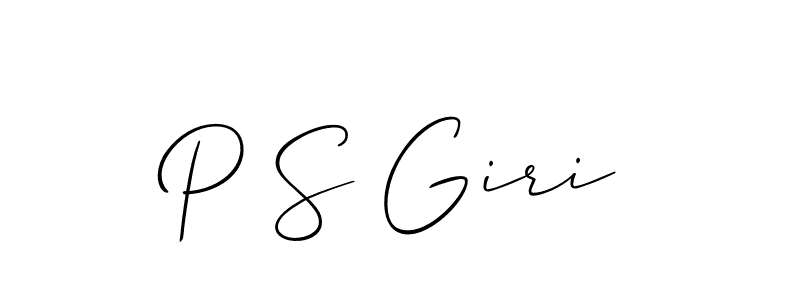 You should practise on your own different ways (Allison_Script) to write your name (P S Giri) in signature. don't let someone else do it for you. P S Giri signature style 2 images and pictures png